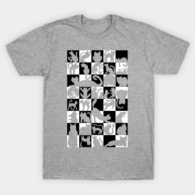 Checkerboard cat T-Shirt by funkysmel